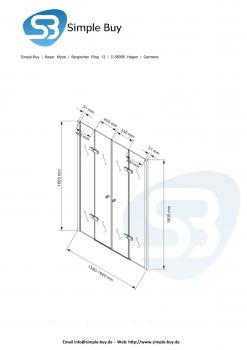 Glas Concept 24 - New Orleans - Nischentür - Nischendusche - 8mm ESG - Variation (160x180cm)